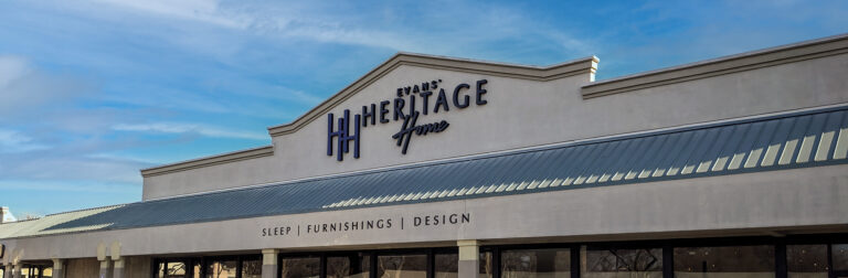 Exterior photo of the Evans' Heritage Home furniture store in Chico, CA