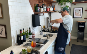A man making a non-alcoholic drink