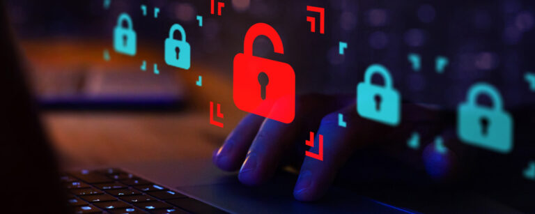 Decorative image depicting a digital lock